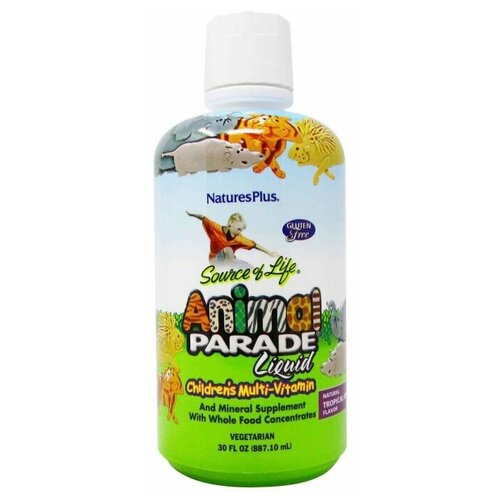 Natures Plus Animal Parade Childrens Multi-Vitamin 887 ml / Энимал Парад Детские Мультивитамины фото, описание