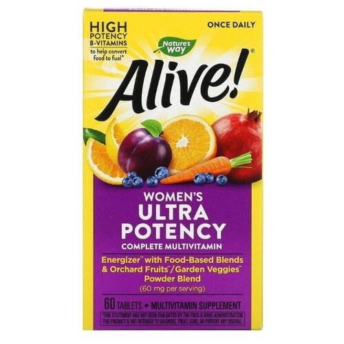 Таблетки Nature's Way Alive! Once Daily Women's Ultra Potency Multi-Vitamin, 230 г, 60 шт. фото, описание