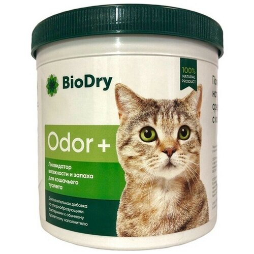 BioDry (Биодрай) ODOR+, ликвидатор запахов и влажности для кошачьих туалетов (500 гр) фото, описание