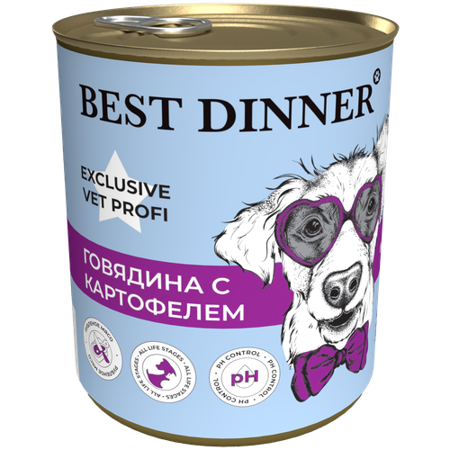 BEST DINNER EXCLUSIVE VET PROFI URINARY для взрослых собак и щенков при мочекаменной болезни с говядиной (340 гр) фото, описание