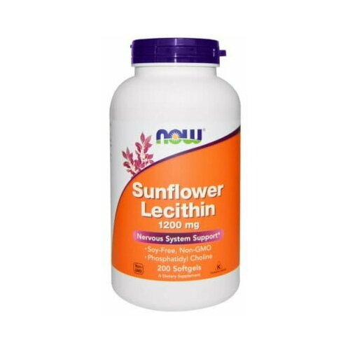 NOW Sunflower Lecithin 1200 mg 200 softgel / Нау Подсолнечный лецитин 1200 мг 200 софтгель фото, описание