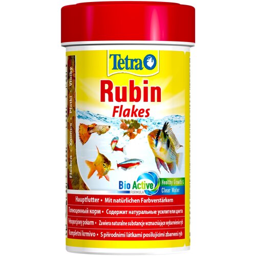 Корм для рыб Tetra Rubin Flakes в хлопьях, для улучшения окраса всех видов рыб, 250 мл фото, описание