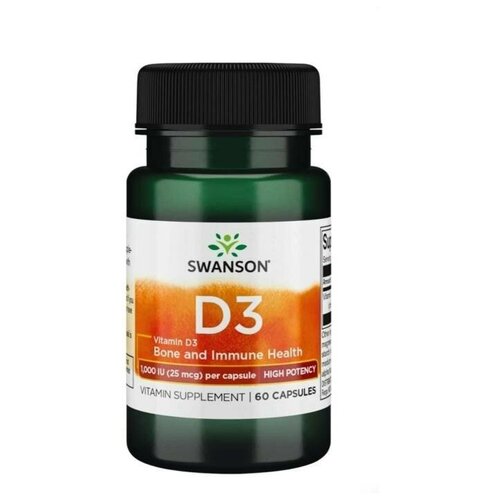 Vitamin D3 1000 IU 25 mcg High Potency Витамин Д3 1000 МЕ 60 капсул фото, описание