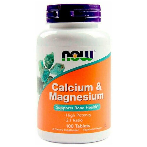 NOW Calcium and Magnesium 500/250 мг 100 таб / Нау Кальций Магний 500/250 мг 100 таб фото, описание