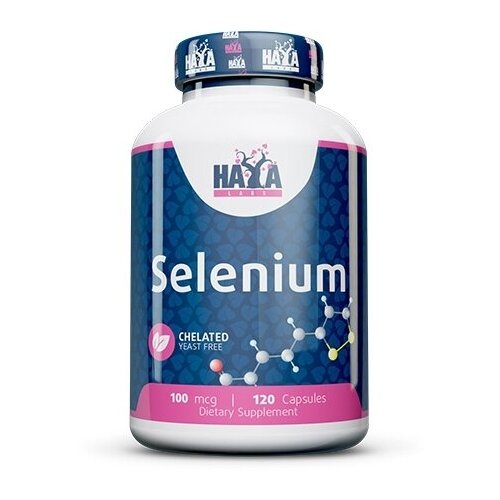 Haya labs Selenium Chelated yeast free (Селен хелатный без дрожжей) 100 мкг 120 капсул (Haya Labs) фото, описание