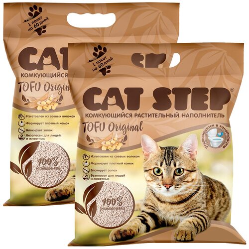 CAT STEP TOFU ORIGINAL - Кэт степ наполнитель комкующийся для туалета кошек (6 + 6 л) фото, описание