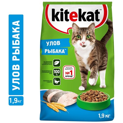 Сухой корм для кошек Kitekat Улов Рыбака 1900 г фото, описание