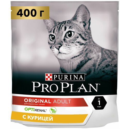 фото Сухой корм для кошек Pro Plan с курицей 400г, купить онлайн за 527 рубл.