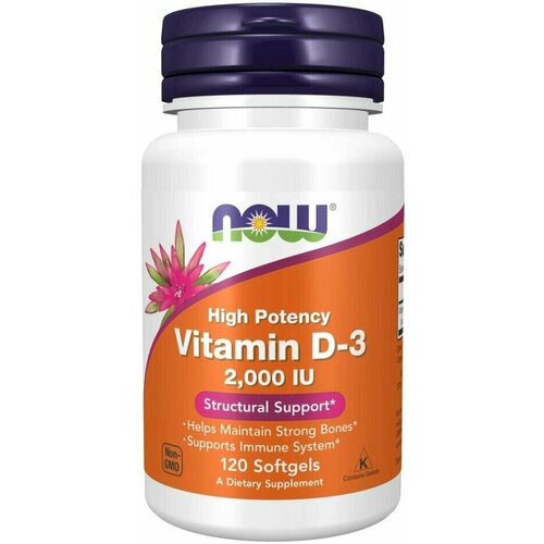 (2 банки) NOW Vitamin D-3 2000iu 120 sgels фото, описание