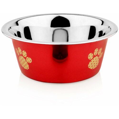 Миска Lilli Pet METAL STAR Paw&bone для животных,240мл, красная фото, описание