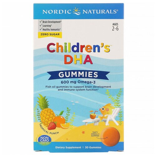 Nordic Naturals Children's DHA 30 chewables / Нордик Нэчуралс Чилдренс ДХА (ДГК) 30 жев таб фото, описание