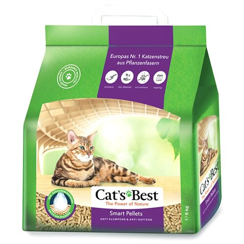 Наполнитель Cat's Best Smart Pellets 10л*5кг, древесный комкующийся фото, описание