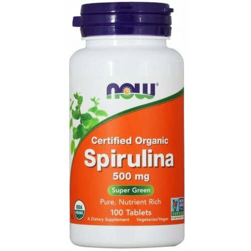 NOW Spirulina (Спирулина) 500 mg (100 tab)(100 таблеток) фото, описание