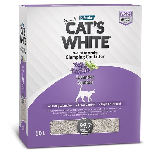 Комкующийся наполнитель Cat's White BOX Premium Lavende, 10л фото, описание