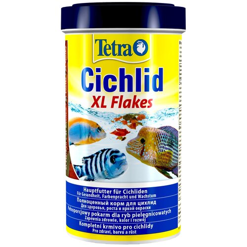 Корм для всех видов рыбок-цихлид Tetra Cichlid XL крупные хлопья 500 мл фото, описание