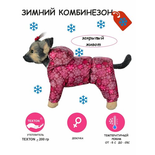 Зимний комбинезон для собак DOGMODA Снежинка девочка размер 4 фото, описание