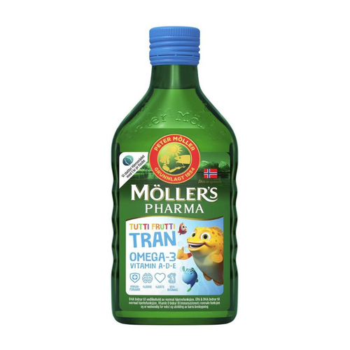 Омега-3 детский рыбий жир из печени трески MOLLERS TUTTI-FRUTTI 250 ml фото, описание