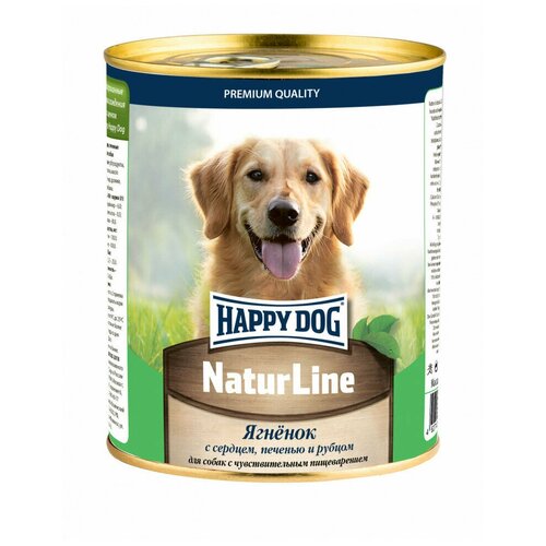 Консервы для собак Happy Dog Хэппи Дог Natur Line Ягненок с сердцем, печенью и рубцом (нфкз) - 0,97 кг Х 6 шт фото, описание