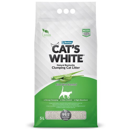 фото Комкующийся наполнитель Cat's White Aloe Vera, 5л, 1 шт., купить онлайн за 620 рубл.