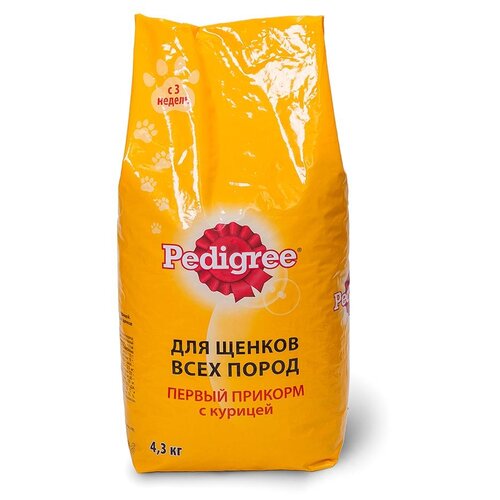 Сухой корм для щенков Pedigree Первый прикорм, курица 1 уп. х 1 шт. х 4300 г фото, описание