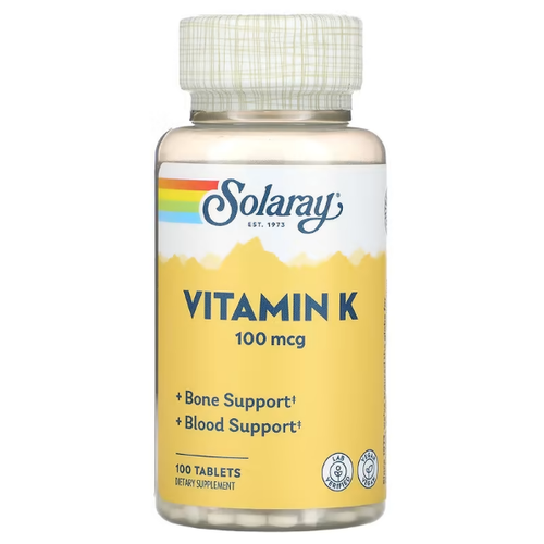 Solaray Vitamin K (Витамин К) 100 мкг 100 таблеток фото, описание