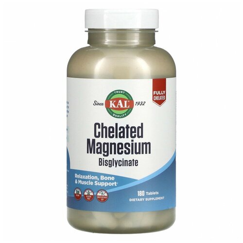 KAL Chelated Magnesium Bisglycinate (Хелатный бисглицинат магния) 180 таблеток фото, описание