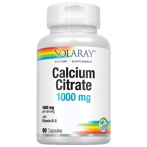 Solaray Calcium Citrate with D3 (Цитрат кальция с витамином D-3)1000 мг 90 капсул фото, описание