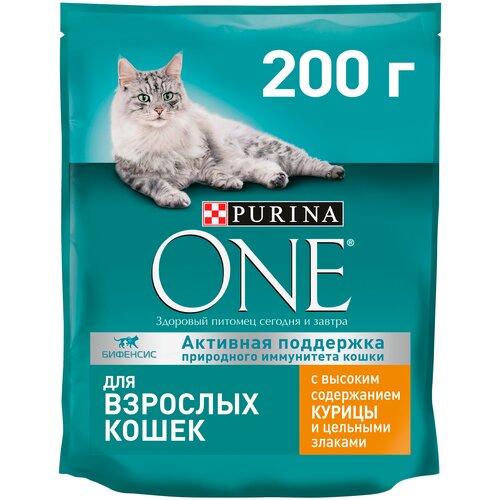 Сухой корм Purina ONE® для взрослых кошек с курицей 200 г фото, описание