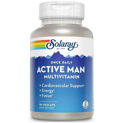 Solaray Once Daily Active Man (Мужские мультивитамины раз в день) 90 капсул фото, описание