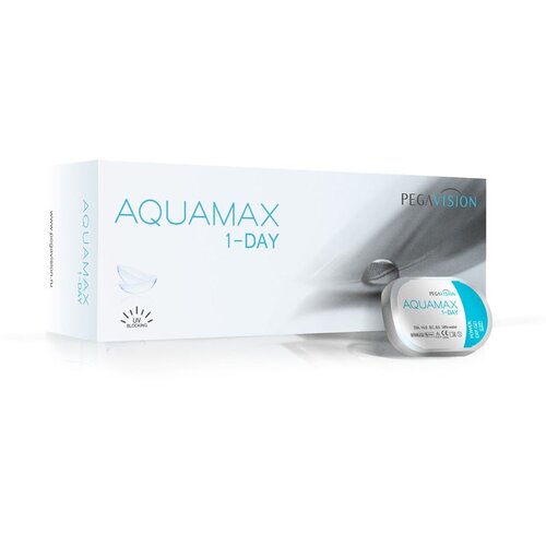 Контактные линзы Pegavision Aquamax 1-Day, 30 шт., R 8,6, D -6,5, прозрачный, 1 уп. фото, описание