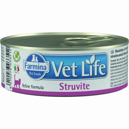 Корм влажный Farmina Vet Life Cat Struvite, для взрослых кошек, при МКБ струвитного типа, с курицей, 510г ( 85г x 6 шт. ) фото, описание