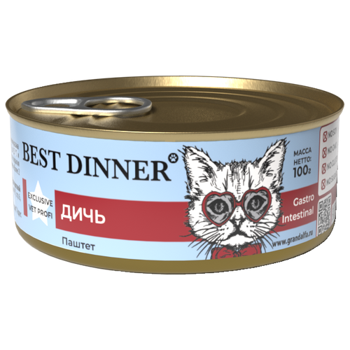 Консервы для кошек Best Dinner Exclusive Vet Profi Gastro Intestinal Дичь 100г х 12шт фото, описание