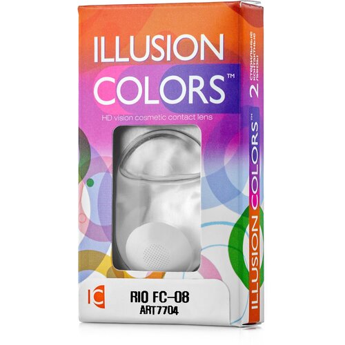 Контактные линзы ILLUSION Сolors Rio, 2 шт., R 8,6, D 0, fc-08 фото, описание