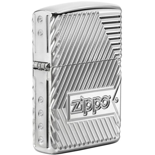 Зажигалка ZIPPO Armor® с покрытием High Polish Chrome, латунь/сталь, серебристая, 38x13x57 мм фото, описание