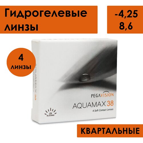 Контактные линзы Pegavision Aquamax 38, 4 шт., R 8,6, D -4,25 фото, описание