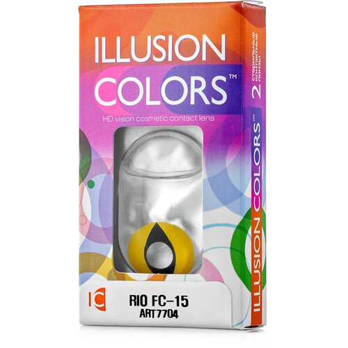 Контактные линзы ILLUSION Сolors Rio, 2 шт., R 8,6, D 0, fc-15 фото, описание