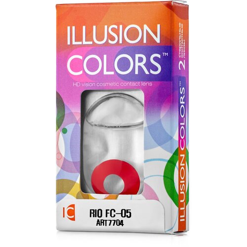 Контактные линзы ILLUSION Сolors Rio, 2 шт., R 8,6, D 0, fc-05 фото, описание