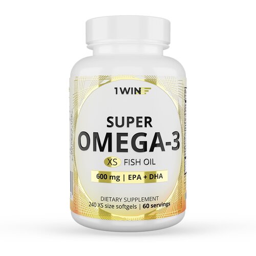 Омега 3 в мини капсулах 600 мг, 1WIN Super Omega-3 XS, 240 капсул фото, описание