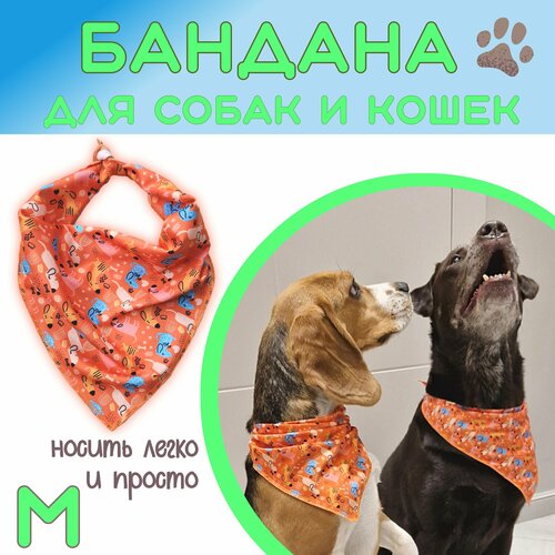 Бандана для собак и кошек, Funny dogs, M фото, описание