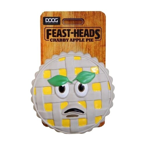 Игрушка   для собак  DOOG Feast-Heads Crabby Apple Pie,  серый/желтый фото, описание