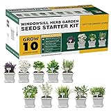 photo: You can buy Herb Garden Windowsill Starter Kit - 10 Herb Seeds Indoor Kitchen Growing Herb Complete Set Including Everything for Beginner - DIY Garden Gifts for Kid Adult online, best price $29.99 ($3.00 / Count) new 2024-2023 bestseller, review