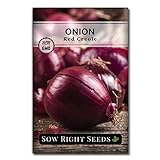 photo: buy Sow Right Seeds - Red Creole Onion Seed for Planting - Non-GMO Heirloom Packet with Instructions to Plant a Home Vegetable Garden online, best price $4.99 new 2022-2021 bestseller, review