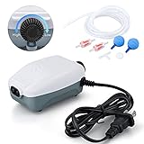 photo: You can buy HITOP Dual Outlet Aquarium Air Pump, Whisper Adjustable Fish Tank Aerator, Quiet Oxygen Pump with Accessories for 20 to 100 Gallon (2 outlets) online, best price $16.99 new 2024-2023 bestseller, review