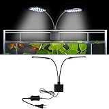 foto: jetzt SENZEAL X7 LED Aquarium Beleuchtung Zwillinge Aquarium Lampe Zwei Köpfe LED Licht 220V 15W 1600LM für 8 bis 15 Zoll Fisch Tank Weißes Licht Online, bester Preis 16,69 € neu 2024-2023 Bestseller, Rezension