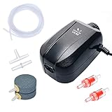 photo: You can buy Uniclife 64 GPH Aquarium Air Pump with Dual Outlets Adjustable Quiet Oxygen Aerator Pump with Air Stone Airline Tubing Check Valve and Connector Accessories for Fish Tank up to 100 Gallons online, best price $16.99 new 2024-2023 bestseller, review