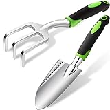 photo: You can buy Gardening Tools Set, Garden Hand Shovel Garden Trowel Cultivator Rake with Rubberized Anti-Slip Handle Aluminum Alloy Planting Tools for Gardening, Transplanting, Weeding, Moving and Digging (Green) online, best price $13.99 new 2024-2023 bestseller, review