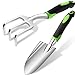 photo Gardening Tools Set, Garden Hand Shovel Garden Trowel Cultivator Rake with Rubberized Anti-Slip Handle Aluminum Alloy Planting Tools for Gardening, Transplanting, Weeding, Moving and Digging (Green) 2022-2021
