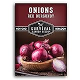 photo: You can buy Survival Garden Seeds - Red Burgundy Onion Seed for Planting - Packet with Instructions to Plant and Grow Delicious Red Short Day Onions in Your Home Vegetable Garden - Non-GMO Heirloom Variety online, best price $4.99 new 2024-2023 bestseller, review