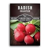 photo: You can buy Survival Garden Seeds - Champion Radish Seed for Planting - Packet with Instructions to Plant and Grow Red Radishes in Your Home Vegetable Garden - Non-GMO Heirloom Variety online, best price $4.99 new 2024-2023 bestseller, review
