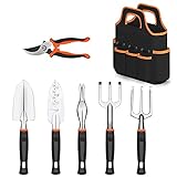 photo: You can buy KUBABA Garden Tools Set 7 Pieces Heavy Duty Aluminum Gardening Kit with Soft Rubber Anti-Skid Ergonomic Handle with Storage Organizer Durable Storage Tote Bag Garden Gifts Tools for Men Women online, best price $17.99 new 2024-2023 bestseller, review